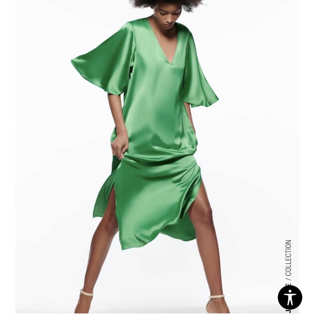 Size L Zara satin effect tunic dress